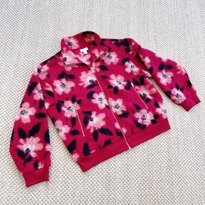 Lacey Chabert Collection Pink Floral Sherpa Zip Jacket – Size L